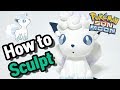 Sculpting alolan vulpix cute pokemon in clay