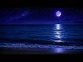 🌙 10 Hours of Relaxing Beach Waves at Night | Deep Sleep Ocean Sounds & Moonlit Ambience