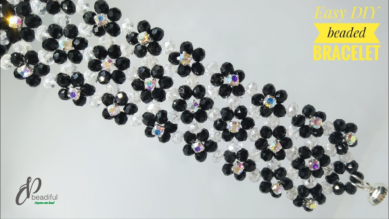 Shine sparkling cuff bracelet Easy DIY beaded bracelet How to make