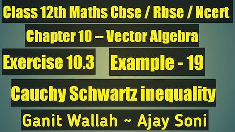 Class 12 Maths Ex 10.3 Example 19 Ch 10 Vector Algebra #vector #algebra {Cauchy Schwartz inequality}