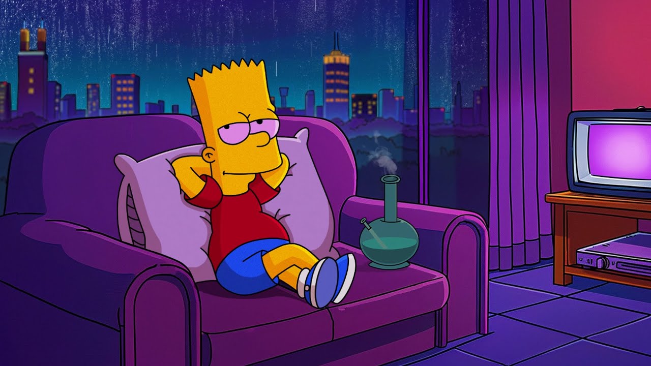 Rainy Smoky Night - Lofi hip hop mix ~ Stress Relief / Relaxing Music / Smoke & Chill