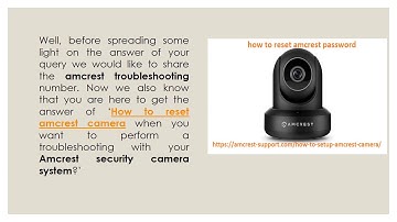 How do you reset the Amcrest Cameras for Troubleshooting