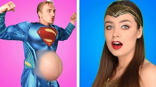 IF SUPERHEROES WERE PREGNANT || Funny Pregnancy Situations by Crafty Panda How