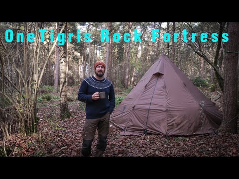 OneTigris Rock Fortress - Solo hot tent overnighter in the woods - Slow  cooked lamb tagine - YouTube