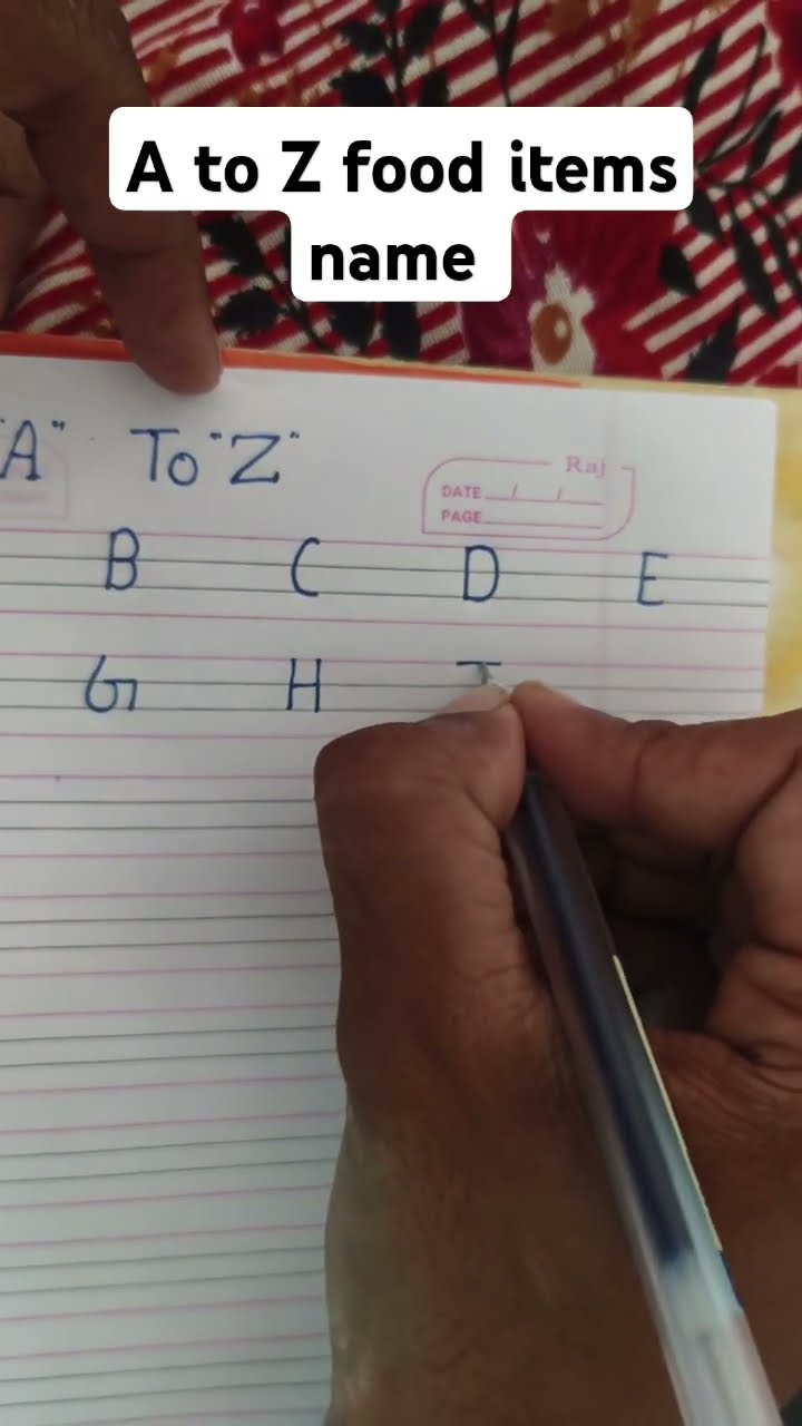 A To Z Food Items Name A To Z Capital Letters shorts ytshorts 