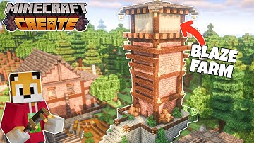 I built a TRIPLE BLAZE FARM in Minecraft Create Mod