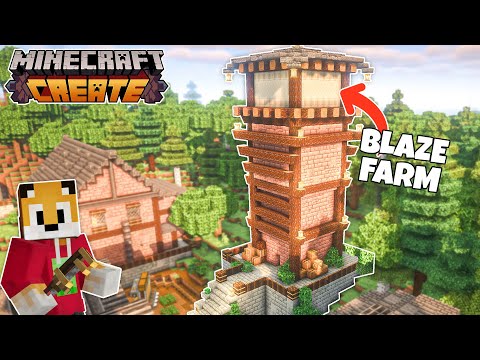 Thumbnail For I built a TRIPLE BLAZE FARM in Minecraft Create Mod