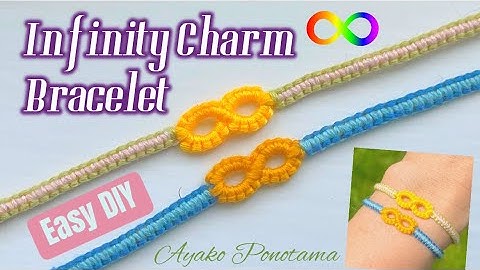 How to make Infinity Charm Bracelet w/ 4 strings! #originaldesign #embroidery #easydiy #howto #craft