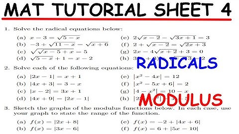 MAT 1120 TUTORIAL SHEET 4 FULL SOLUTIONS