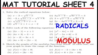 MAT 1120 TUTORIAL SHEET 4 FULL SOLUTIONS Net Worth