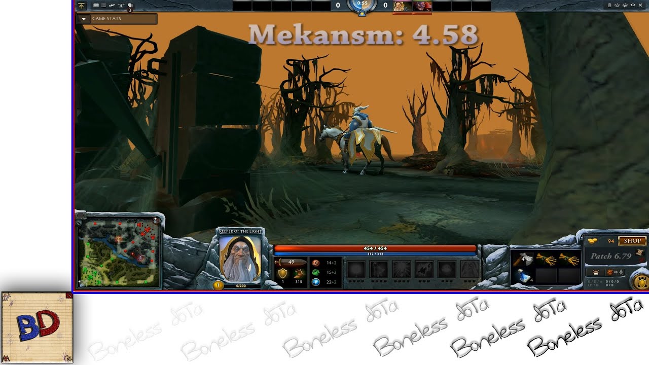 Boneless jungling Mekansm in less than 5 minutes with Keeper of the Light