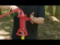 Driving a hand pump well at a remote off grid Wilderness Camp