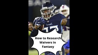 Fantasy Football Tip: How to look into Fantasy Waivers
