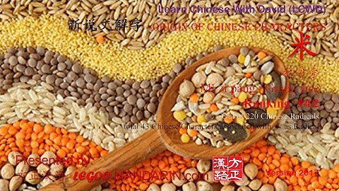 Origin of Chinese Characters - Radical 042 米 米字旁 Grain, rice - Learn Chinese with Flash Cards