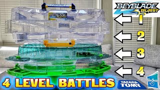 Beyblade Burst 4-Level Beystadium Battles - Hasbro's Battle Tower   Interstellar Drop Beystadium