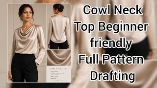 Cowl Neck Top Full Pattern Drafting Tutorial | Tamil | Beginner Friendly