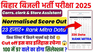 Bsphcl CC Normalised Score Out❤️‍🔥|Rank Mitra 23k Student Data Servey|Bsphcl Rank Mitra से Check kre