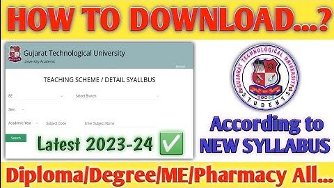 How to Download GTU New Syllabus 2023-24 | GTU Syllabus કઇં રીતે Download કરવો ? | All Course/Branch
