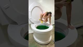 Giant Cannonball In Worlds Largest Toilet Green Pool With Splash #Shorts