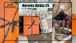 HERMES UNBOXING, Birkin 25 Vert Verone in Ostrich