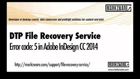 InDesign CC 2014 Error Code 5 - a FIX