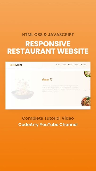 Food Restaurant Web Design HTML CSS JavaScript #htmlcss #html #website ...