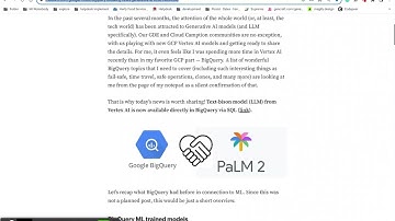 Generative AI in BigQuery  | Vertex AI | ML Model