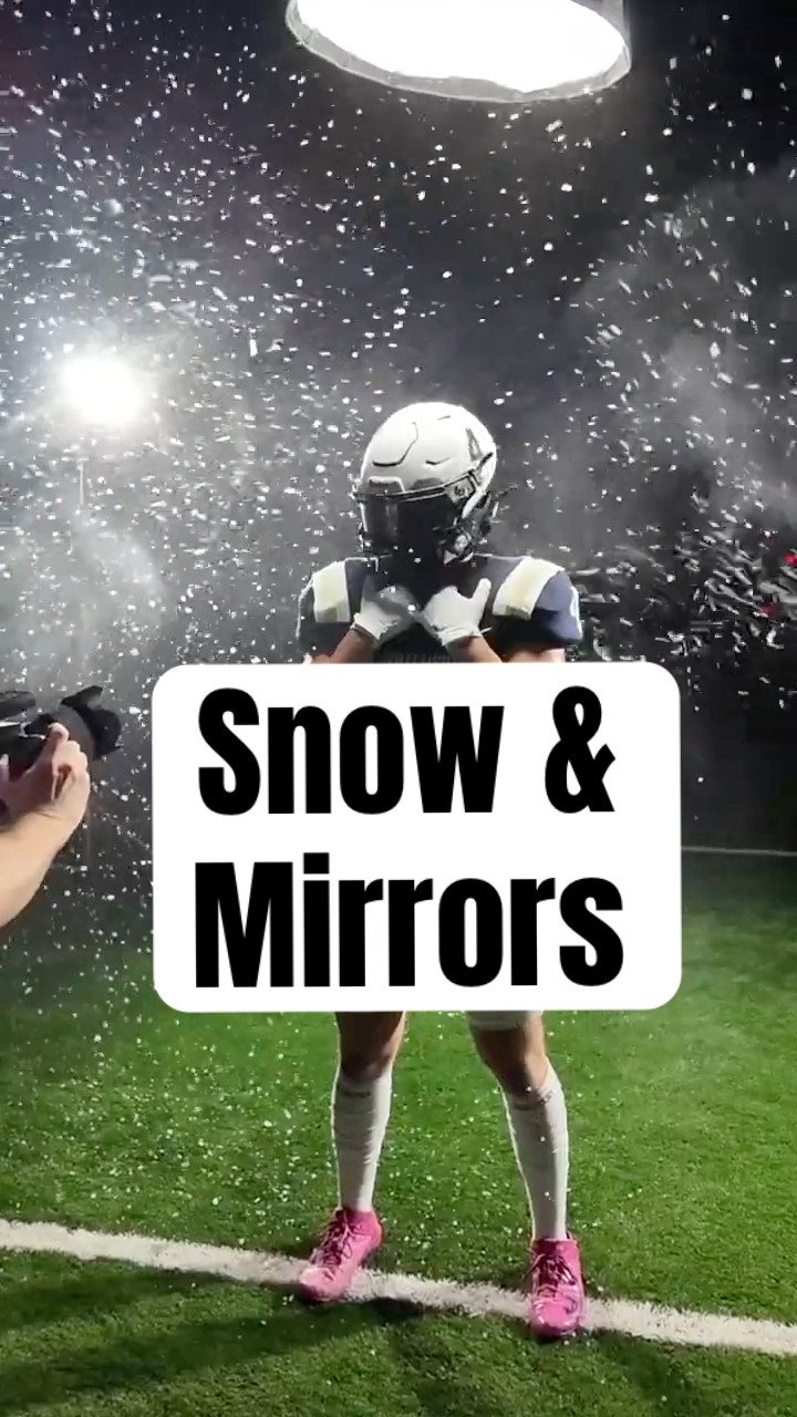 It’s all the snow and mirrors for this football photoshoot! Setups, practical effects and reactions!