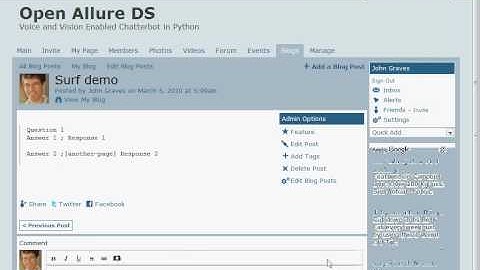 Web based authoring of scripts in Open Allure