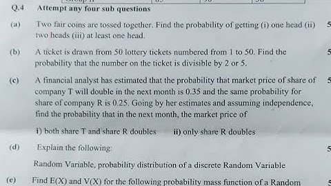 Q4 Probability Maths Paper Solution 2023  Mumbai University IDOL 20 marks  fy bcom  maths sem 1