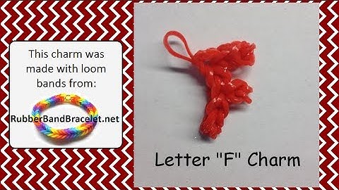 Rainbow Loom Letter F Loom Band Charm - Made Using RubberBandBracelet Loom Bands