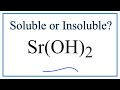 Strontium Hydroxide Solubility Concepts