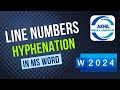 Line Numbers and Hyphenation in MS Word in telugu #windowsword #computereducation #learn