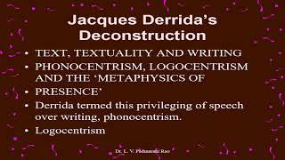 Poststructuralism 3  Jacques Derrida
