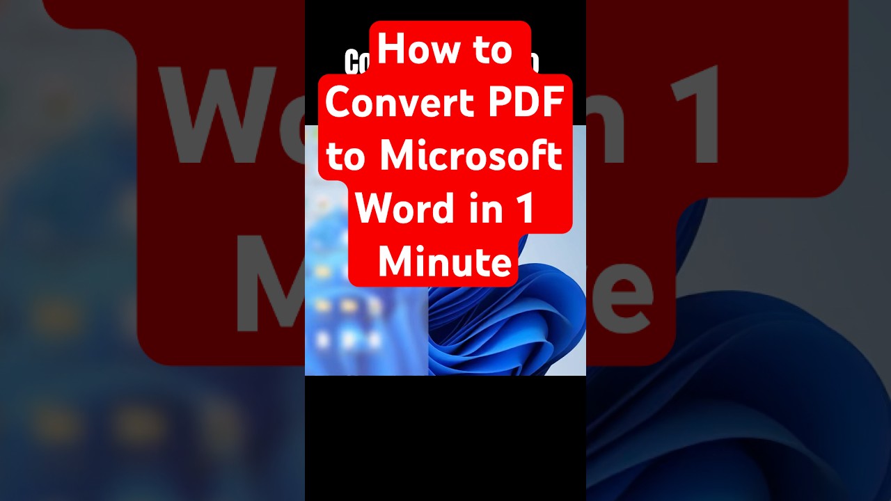 How to convert PDF to Microsoft Word in 1 minute | Convert PDF to Word| Quick & free method