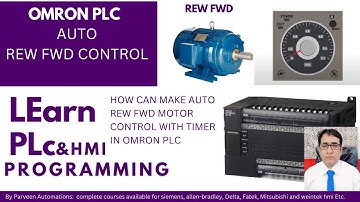 Omron plc how can make [REW FWD] control with timer for motor