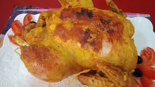 دجاج محمر في أكياس الفرن ( الشواء) بتتبيلة رهيبة , poulet aux épices cuit au four en sachet cuisson