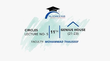 Circles Lecture No- 5,11th,Genius House (21-23),Date-25-1-2021,By- Mohammad Thauseef