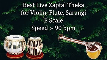 Best Live Jhaptal Theka for Violin, Flute and Sarangi | E Scale | Safed 3 | 90 bpm | सफेद ३ | झपताल