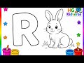 ABC Learning Video | R for Rabbit 🐰 | Coloring &amp; Drawing for Kids
