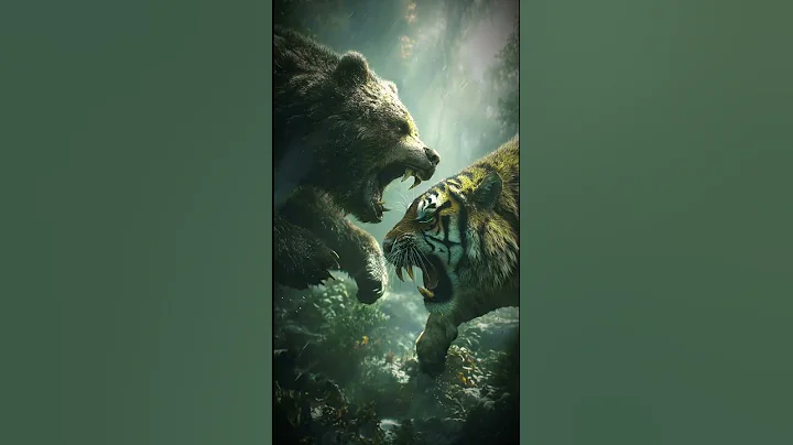 Watch the video about Epic Wildlife Battle 🐅 Bengal Tiger vs Grizzly Bear | Ultra Realistic Short