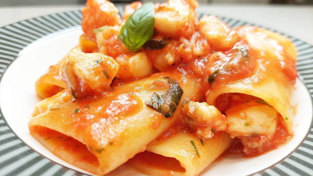 Questa Pasta con Rana Pescatrice e salsa di Pomodoro Fresco è Strepitosa 😋
