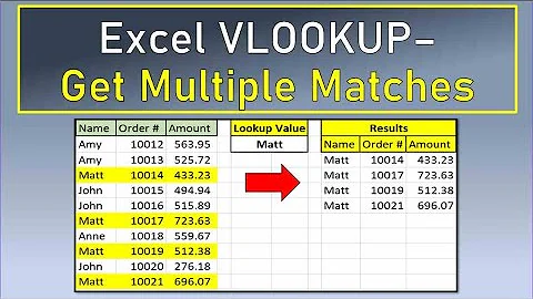 Excel VLookup to Return Multiple Matches