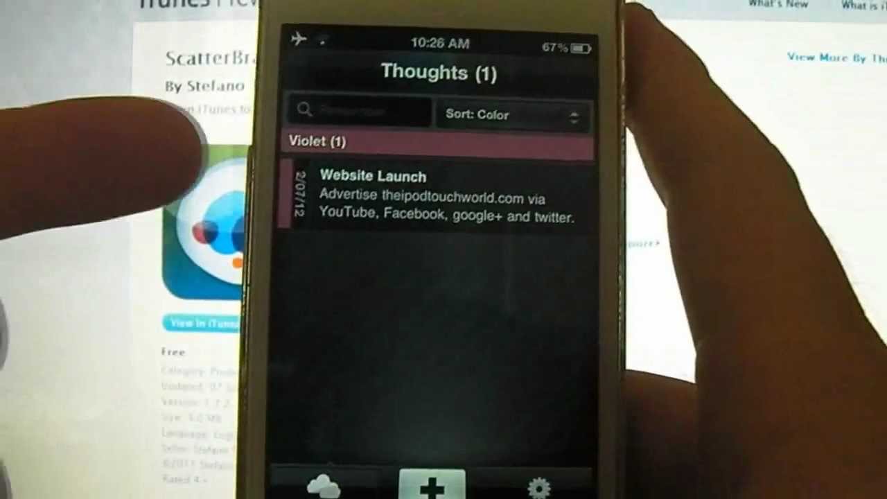 ScatterBrain App Review + theipodtouchworld.com Site Update Features