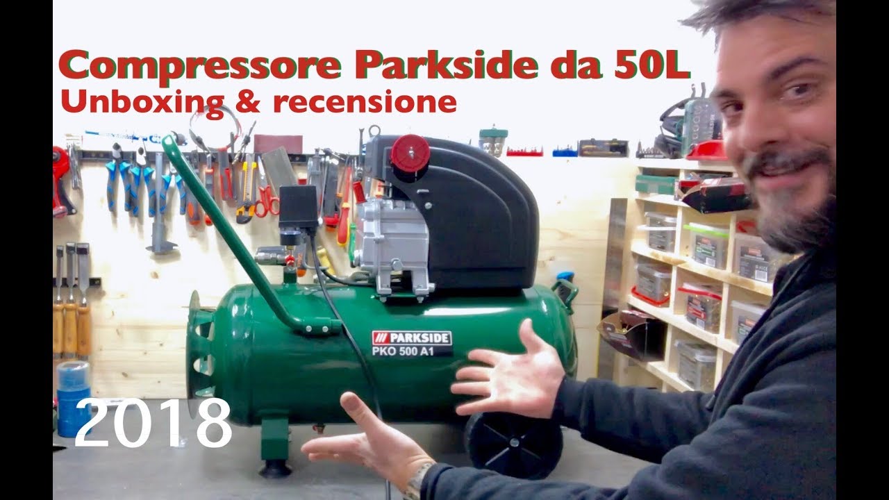 Compressore Parkside LIDL. PKO 500 A1. 50 LITRI. test recensione e