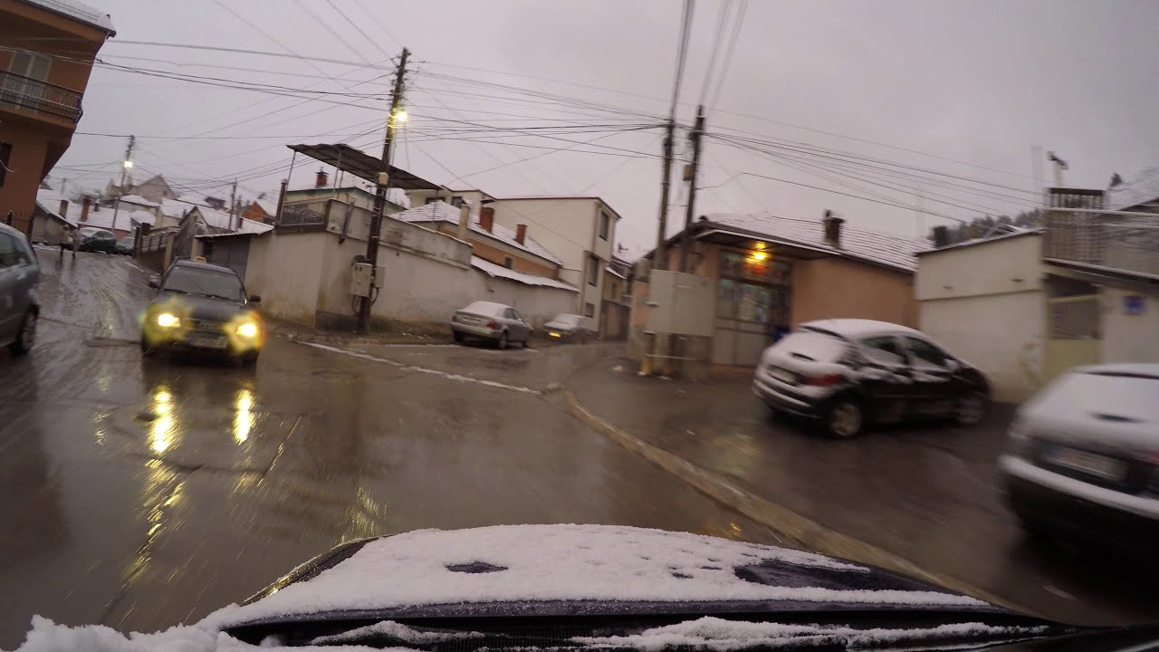 Bitola snowy winter drive around from Ilindenska to Deveani Bitola | 4k video