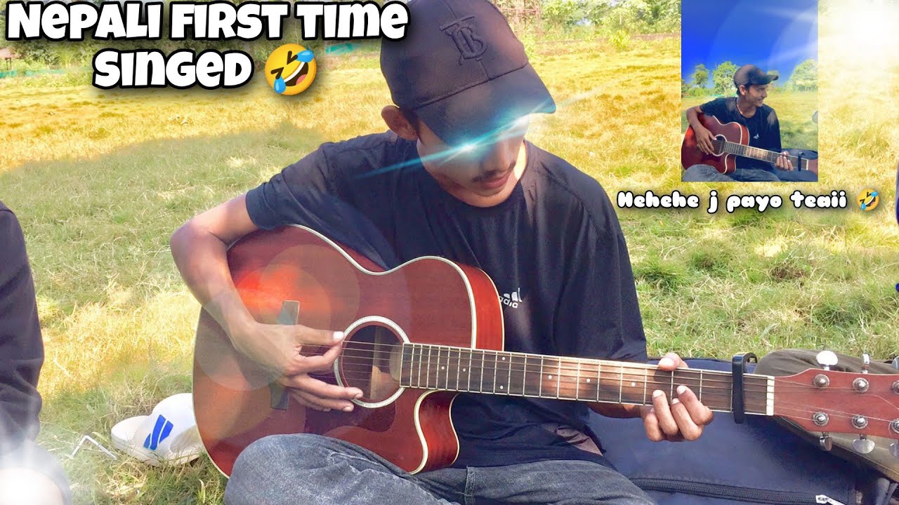 Nepali First Time Sing🥺🖤🤣 Youtube