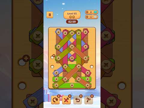 Level 65 Wood nuts and bolt puzzle game. Full walkthrough on my channel.