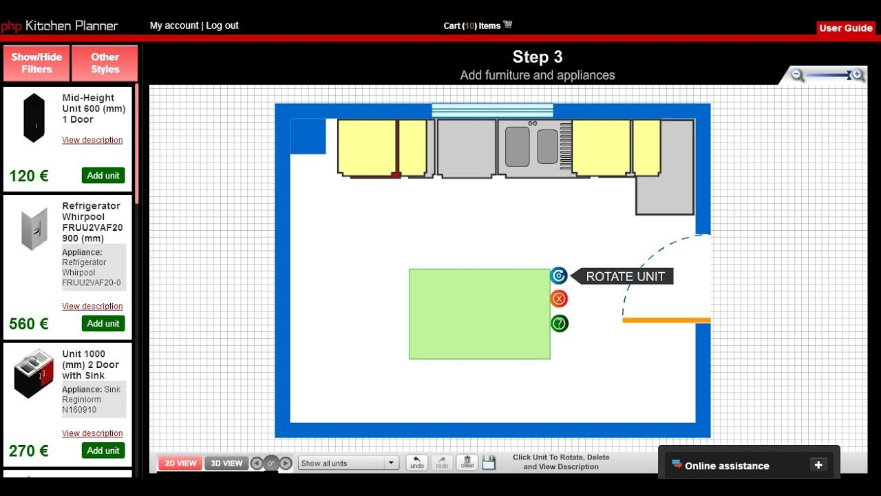 Start Your Own Free Online 3d Interior Planner With Php Kitchen Planner Script