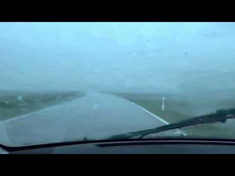 Driving in Thunderstorm with extreme air pressure in Waldkraiburg, Germany